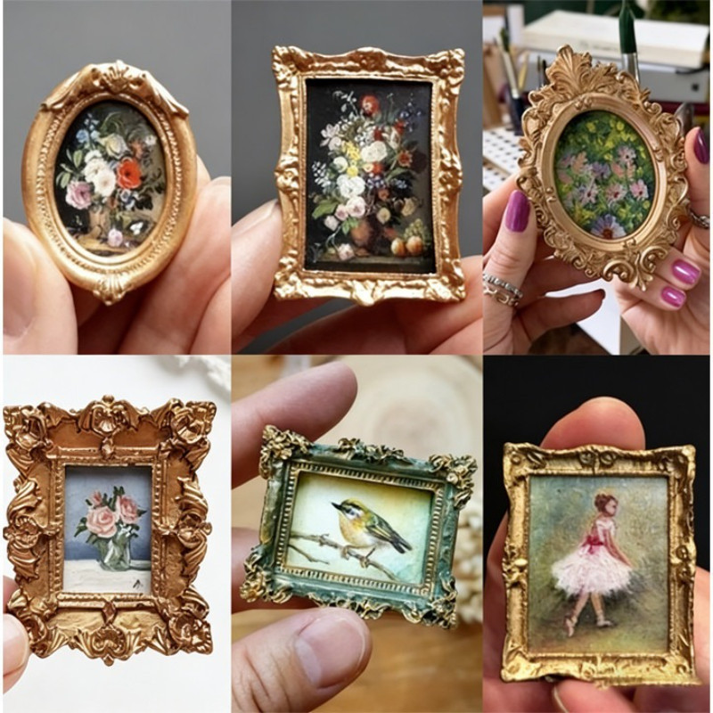 Khung ảnh mini decor tường phòng khách, nhựa resin phong cách châu Âu 12 món vintage đẹp