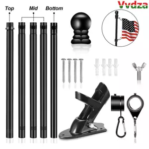 VVDZA 6ft Cột Cờ Có Thể Gập Lại Treo Tường Cột Cờ Đế Kính Thiên Văn Cột Cờ