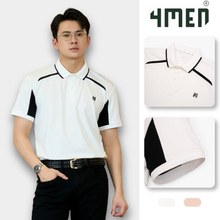 Áo Polo Rayon Rã Phối In Logo M Form Regular 4MEN PO163 vải mềm mịn, thoáng mát, thoải mái
