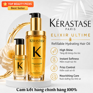 Kérastase Elixir Ultime Refillable Hydrating Hair Oil dầu dưỡng tóc bóng mượt mới nguyên hộp