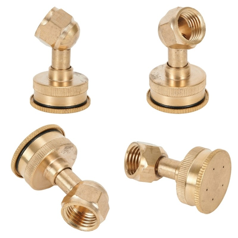 Béc Phun Thuốc Bằng Đồng 4/5/8 Lỗ Cong Béc Xịt Thuốc Tưới Cây Phun Sương Ren 14mm