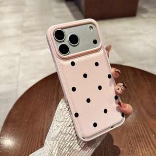 Túi đựng trống họa tiết da Vỏ dày Thích hợp cho iPhone 17 Pro Max 13 Pro 11 Pro XS 15 Pro Max 12 14 ProMax 8 Plus 16 ProMax Chấm bi nhỏ Thời trang Chống va đập