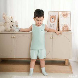 Bubaby Bộ ba lỗ thỏ Bunny, bộ ba lỗ thoàng mát, dễ vận động | Quần áo trẻ em mềm mịn | SVS140438 T6.1