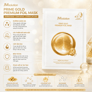 [Giá hủy diệt] Mặt Nạ Vàng 24k Cấp ẩm, Giảm Nếp Nhăn JM Solution Prime Gold Premium Foil Mask 35ml (1 miếng) Heri Skin