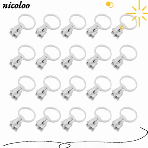 NICOLOO 20 Chiếc Vòng Kéo Zip, Size 5 Thanh Trượt Dây Kéo Trắng & Đen, Dây Buộc Hợp Kim Kim Loại Vòng Tròn Dây Buộc Túi May