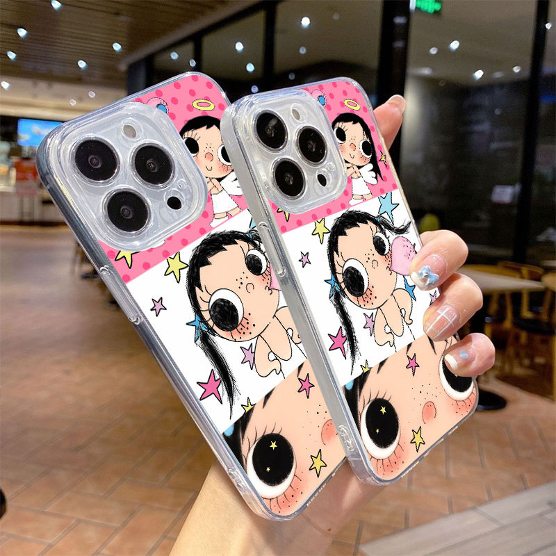 Ốp lưng iPhone trong suốt chống sốc họa tiết cô bé iP-7/8Plus/XSMax/11/12/13/14/15/16/17/Pro/ProMax