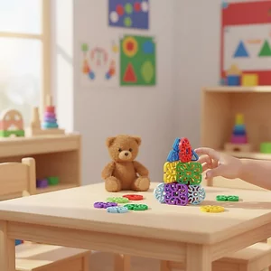 Khối xây dựng bông tuyết giáo dục Phát triển kỹ năng vận động tinh tế Bộ mảnh nhựa lồng vào nhau Sparks Sáng tạo cho mẫu giáo