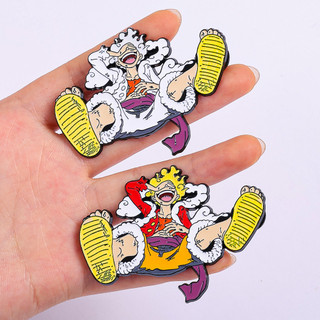 1 Một Mảnh Luffy Hoạt Hình Kim Loại Men Pin Anime Nhân Vật Hợp Kim Thổ Cẩm Huy Hiệu Túi Trang Trí