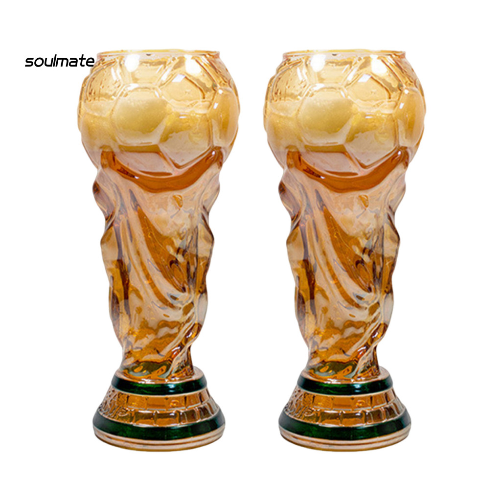 Cốc thủy tinh uống bia 500ml – thiết kế cúp vô địch, quà tặng thể thao cho người hâm mộ bóng đá