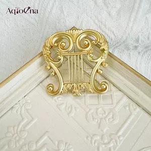 AqToCna Vintage Vàng Harp Thổ Cẩm Trang Sức Âm Nhạc Phù Hợp Với Pin Cho Cardigan Áo Len Retro Quà Tặng Mặt Hàng AqToCna