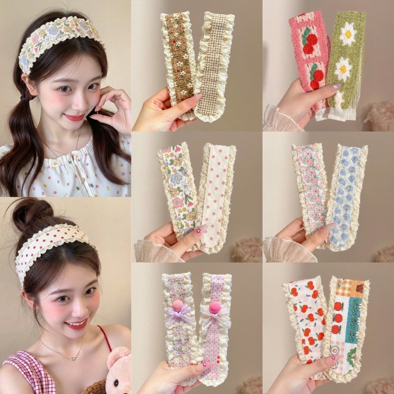 Băng Đô Miếng Dán Tóc Velcro Magic Dán Hoa Dễ Thương Thời Trang Hàn Quốc - Phụ Kiện Tóc