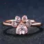 AqToCna Mèo Móng Vuốt Mở Nhẫn Nữ Vàng Hồng Pha Lê Zircon Nhẫn Quà Tặng AqToCna