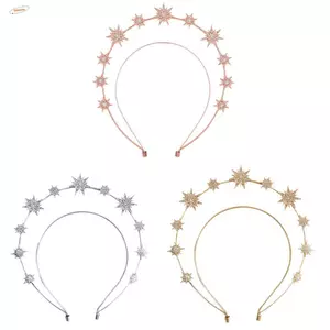 Băng đô ngôi sao đính đá ZENZON, Vòng tóc hai lớp Baroque Star Zircon, Ins Tiny Spot Headband Pha lê Ins Tiara Mũ đội đầu