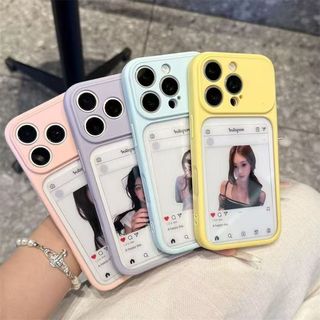 Ốp Điện Thoại Trong Suốt Acrylic 2 Trong 1 Ngọt Ngào Cho IPhone 11 12 13 14 15 16 17 Pro Max Ốp Lưng Chống Sốc