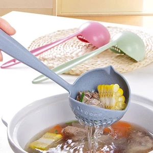 Rơm Lúa Mì Thìa Canh Hộ Gia Đình Dài Tay Congee Thìa Nhà Bếp Nhựa Dụng Cụ Nhà Bếp Dày Gạo Lớn Cháo Thìa Lô 0EIK