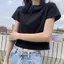 Áo thun ngắn tay Cotton phong cách Hồng Kông màu trắng Slim-Fit phong cách ngắn 2026 Thời trang mùa hè Áo thường ngày