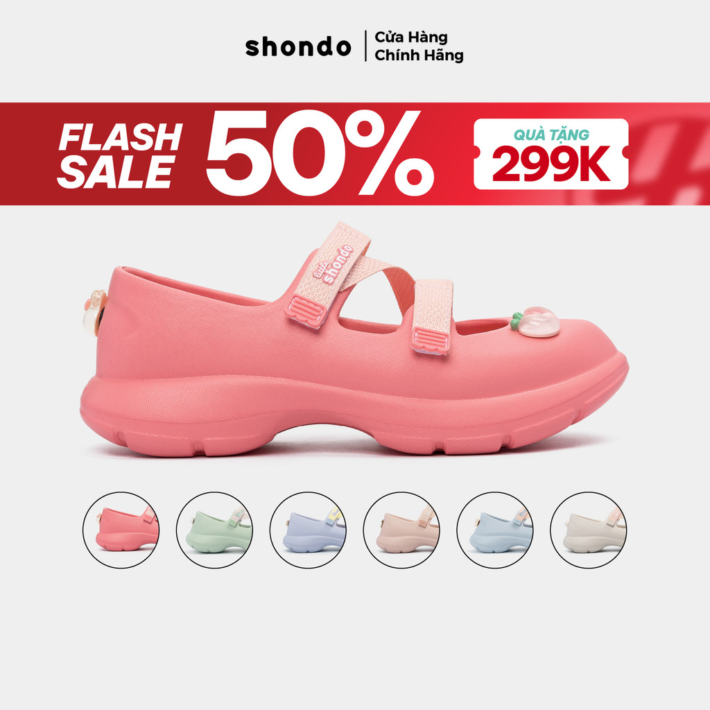 Giày Búp Bê Thể Thao Bé Gái Shondo Ballet Sneaker Dreamie Quai Ngang Mềm Nhiều Màu