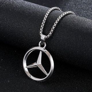 Hip Hop Vòng Cổ Logo Xe Hơi Rỗng Mặt Dây Chuyền Mặt Dây Chuyền Trang Sức Đường Phố Dài Mercedes-Benz Vòng Cổ 26.6.8