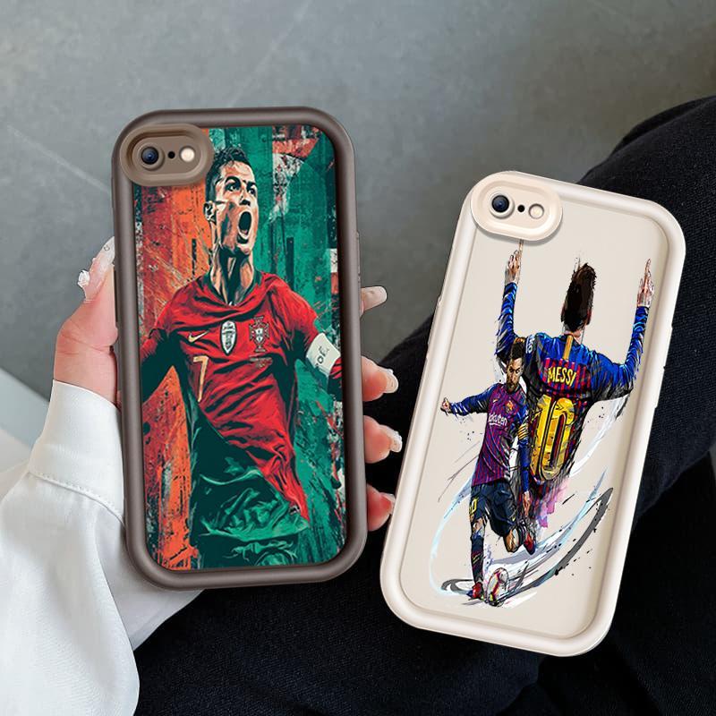 Ốp Lưng Cho iPhone 6 6s 7 8 se2020 Plus Hoạt Hình Silicon Phụ Kiện Vỏ Điện Thoại Mềm TPU World Cup Messi Cristiano Ronaldo Mắt Thiên Thần Ốp Lưng Chống Sốc
