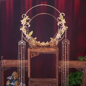 Cổ Hanfu Bay Tóc Thái Phụ Kiện Tóc Dunhuang Kỳ Lạ Siêu Cổ Tích Tua Rua Mũ Đội Đầu Cloisonne Cổ Trang Phục Phụ Kiện