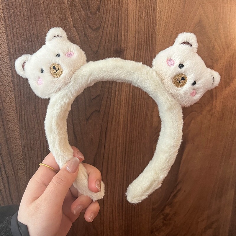 Gấu Dễ Thương Sang Trọng Mũ Trùm Đầu Nữ Rửa Mặt Băng Đô Influencer Kẹp Tóc Băng Đô Phụ Kiện Tóc Xuyên Biên Giới Quà Tặng Bán Buôn