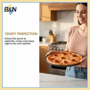 Chảo Pizza Bằng Thép Nướng Bánh B & N Có Lỗ Khay Tròn Nonsti 12 Inch Để Làm Nóng Lò Nướng Pizza Sử Dụng Nhà Bếp.