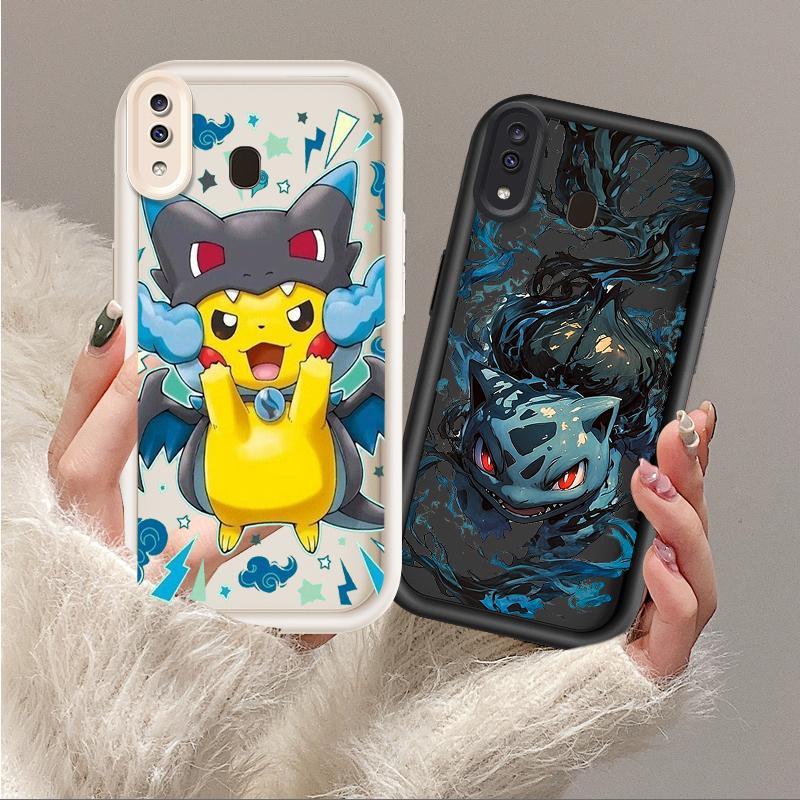 Vỏ Cho Samsung A20 A30 Hoạt Hình Silicon Điện Thoại Thông Minh Mềm TPU Pikachu Bulbasaur Pokémon Angel Eye Vỏ Điện Thoại Chống Sốc