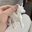 SRVN Móc khóa Pegasus thời trang 3D in màu hồng có khóa trái tim Túi quyến rũ dễ thương.