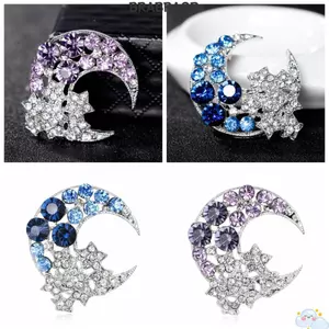 BRABRAAA Trâm Cài, Kim Cương Giả Inlay Hợp Kim Ve Áo Trang Trí, Thời Trang Hình Ngôi Sao Hình Mặt Trăng Thời Trang Trâm Cài Trang Trí