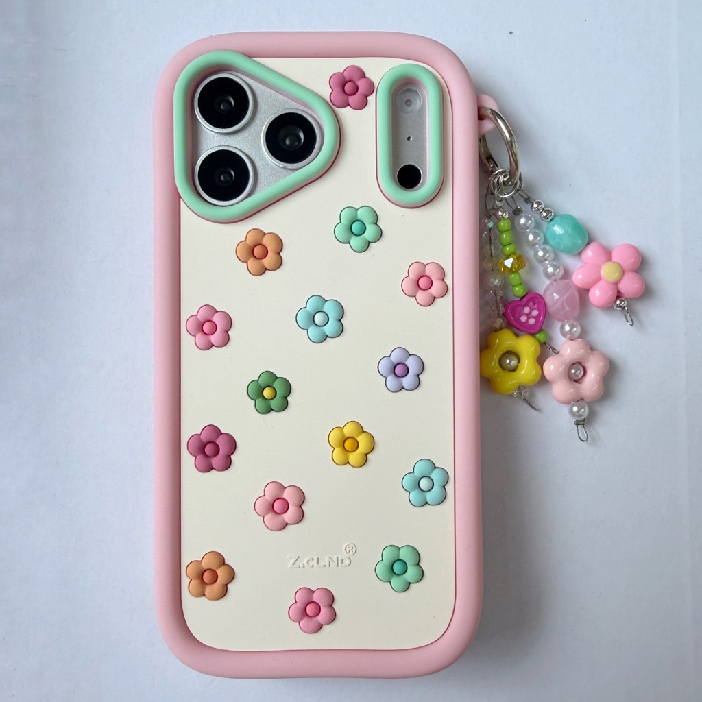 Mặt dây chuyền hoa nhỏ màu toàn màn hình iphone17 Apple 16 Thích hợp cho vỏ điện thoại chống sốc 14 / 15promax