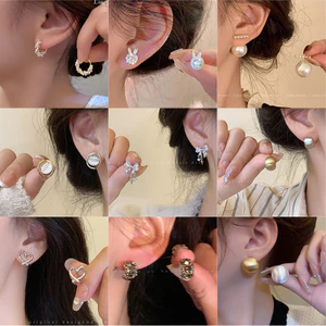 Bạc 925 Kim Ngọc Trai Zircon Bông Tai Nữ Niche Tính Khí Thoáng Mát Phong Cách Bông Tai Bông Tai Bông Tai Bông Tai HI9V
