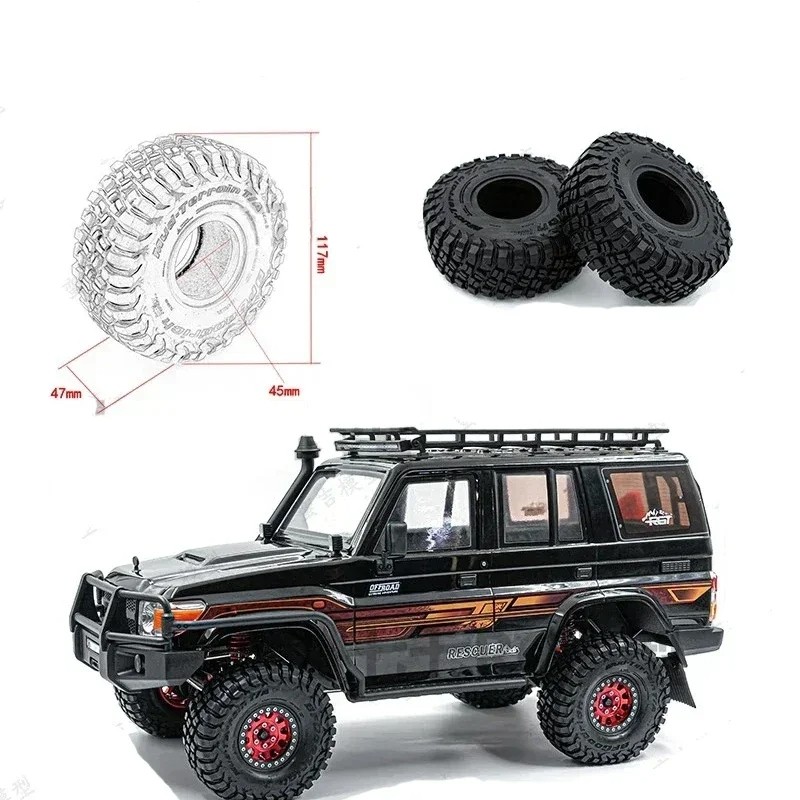 4 117mm RC Xe 1.9 Inch Cao Su Lốp Đá Bánh Xích Lốp Xe Cho Xe RC TRX4 TRX6 AXIAL SCX10 RC4WD D90 TK300 CC01 YIKONG 4102 4103 4082 Baabaja1000