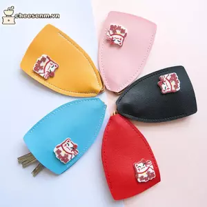 Cheenm 1PC Vỏ bọc chìa khóa da PU dễ thương, hộp đựng chìa khóa kéo ra sáng tạo, bao da móc khóa cho chìa khóa xe hơi VN