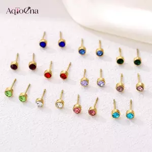 AqToCna Thép Nhiều Màu Pha Lê Vít Bóng Bông Tai Dành Cho Nữ / Nam Sụn Xoắn Barbell Tai Khuyên Trang Sức AqToCna