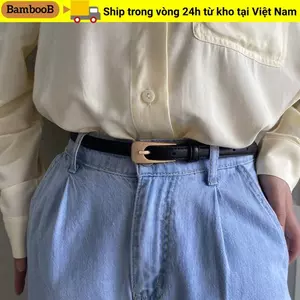 Thắt lưng da BAMBOOB Thiết kế sang trọng Retro Vintage Quần Đầm Thắt lưng