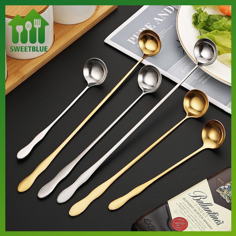 Muỗng cà phê tay cầm dài bằng thép không gỉ SWEET cho đuôi tóc, cà phê đá và trà - Muỗng trộn có tay cầm dễ dàng n