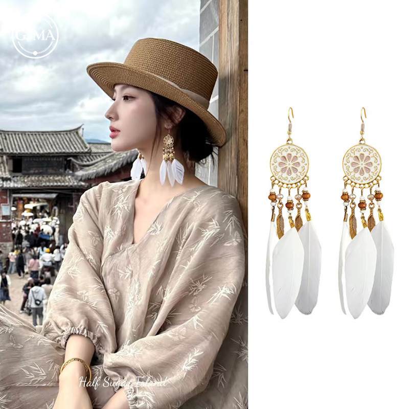 Bông tai móc tai tua rua phong cách dân tộc Bohemian thời trang thiết kế sáng tạo phụ kiện dành cho nữ