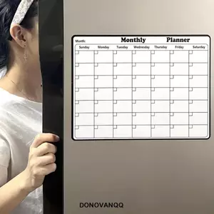 DONOVANQQ Hàng tháng Công cụ lập kế hoạch hàng tuần Nhãn dán tủ lạnh, Bảng tin có thể xóa được Nhãn dán lịch tủ lạnh, Bảng ghi nhớ tủ lạnh bền bỉ Bảng trắng Nhãn dán tủ lạnh Mẹ