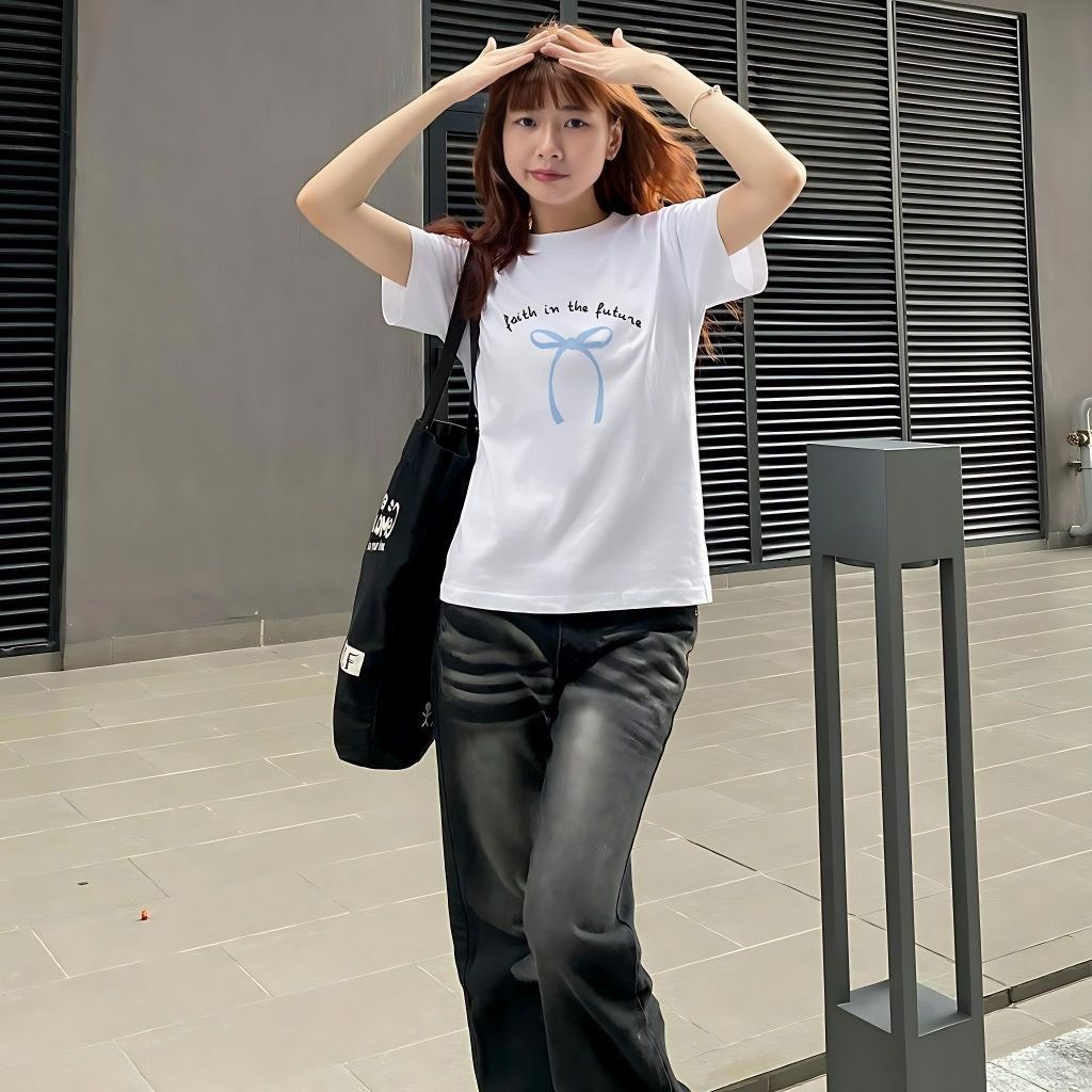 （Giao hàng 24h）Angela Áo thun Xược Nữ cổ tròn tay ngắn in hình ALICEVN1990,Áo phông nữ form vừa, Chất Cotton