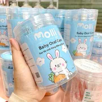 Hộp 30 que rơ lưỡi Molli , tưa lưỡi an toàn cho trẻ sơ sinh, rơ lưỡi, gạc lưỡi cho bé sơ sinh dùng 1 lần