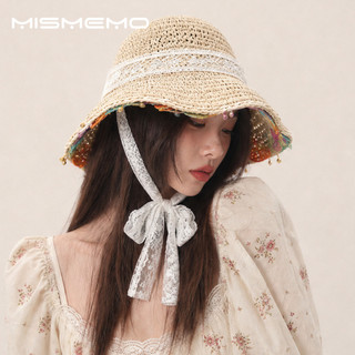 Mũ rơm ren hoa Misemo mùa hè, che nắng tiện lợi cho kỳ nghỉ biển
