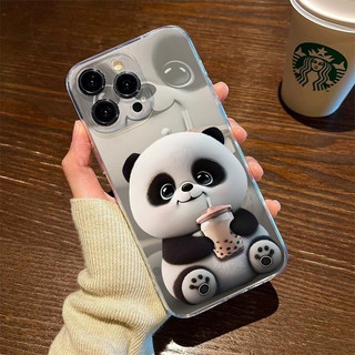Ốp lưng trong suốt hoạt hình Thích hợp cho iPhone 17 ProMax Trà sữa Red Panda 11 15 17 Pro 13 Pro XS 14 Pro Max 12 7plus 16 Pro Vỏ bảo vệ chống va đập bằng silicon