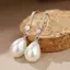 PNPIA- 1 Cặp Thời Trang Tinh Tế Màu Bạc Giả Ngọc Trai Giọt Nước Bông Tai Nữ Trang Sức Ánh Sáng Sang Trọng Sáng Bóng Bông Tai Kim Cương