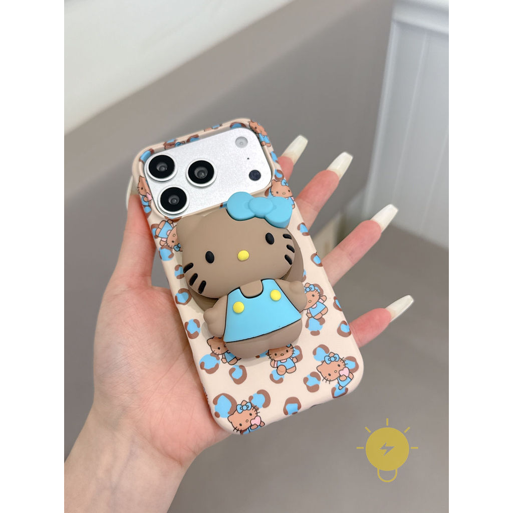Phone Case For iPhone 17 Pro Max 16 15 with Griptok TPU Magnetic Leopard Print Leopard Kitty Aesthetic Korean Cute