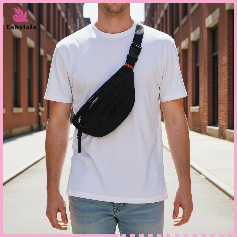 Túi đeo chéo vải Canvas Eshylala Unisex Fashionpact với nhiều ngăn tiện lợi [MỚI]