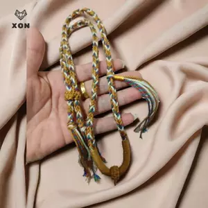 Mặt dây chuyền Tây Tạng Dây buộc dây bện Cotton chà tay với năm con đường giàu có Mặt dây chuyền thần Nelace Dây [Mina]