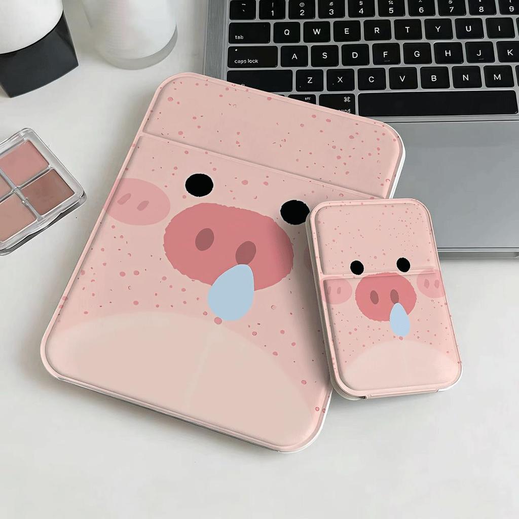 Gương cầm tay gấp họa tiết heo hồng dễ thương, nhỏ gọn tiện dụng mang đi khắp nơi