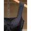 Áo Vest không tay cổ chấm bi cổ điển Thiết kế chấm bi kiểu Pháp
