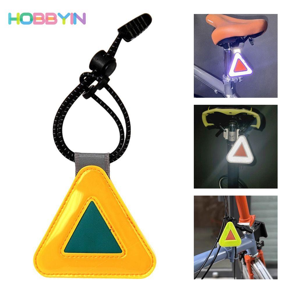 HOBBYIN 1 Kẹp An Toàn, Nhựa Cảnh Báo An Toàn Phản Quang Tam Giác Ký, Có Móc Lò Xo Dây Đàn Hồi Treo Thẻ Đi Xe Đạp Đêm