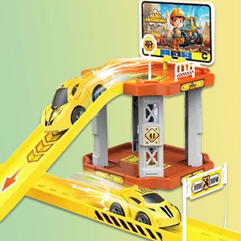【SKISOPGO】Bộ đồ chơi công trình đường ray phóng trẻ em,bãi đậu trượt ô tô và xe tải nhỏ,Đồ Chơi Phát Triển Trí Tuệ